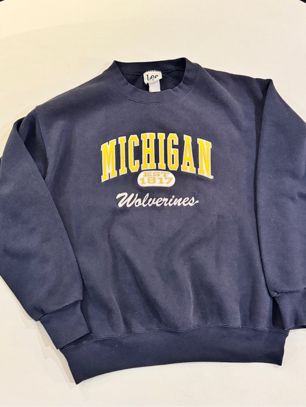 Vintage 90s Lee Sport Michigan Wolverines Tackle Twill Crewneck Medium